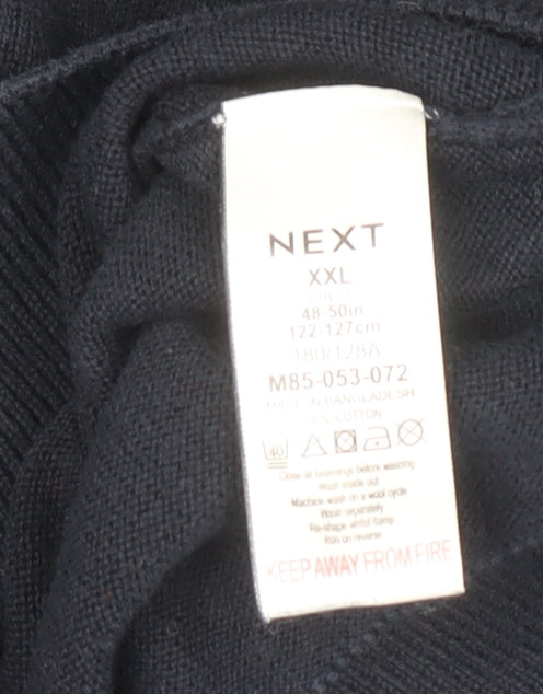 Mens UK Size 2XL NEXT Blue 1/2 Zip Jumper