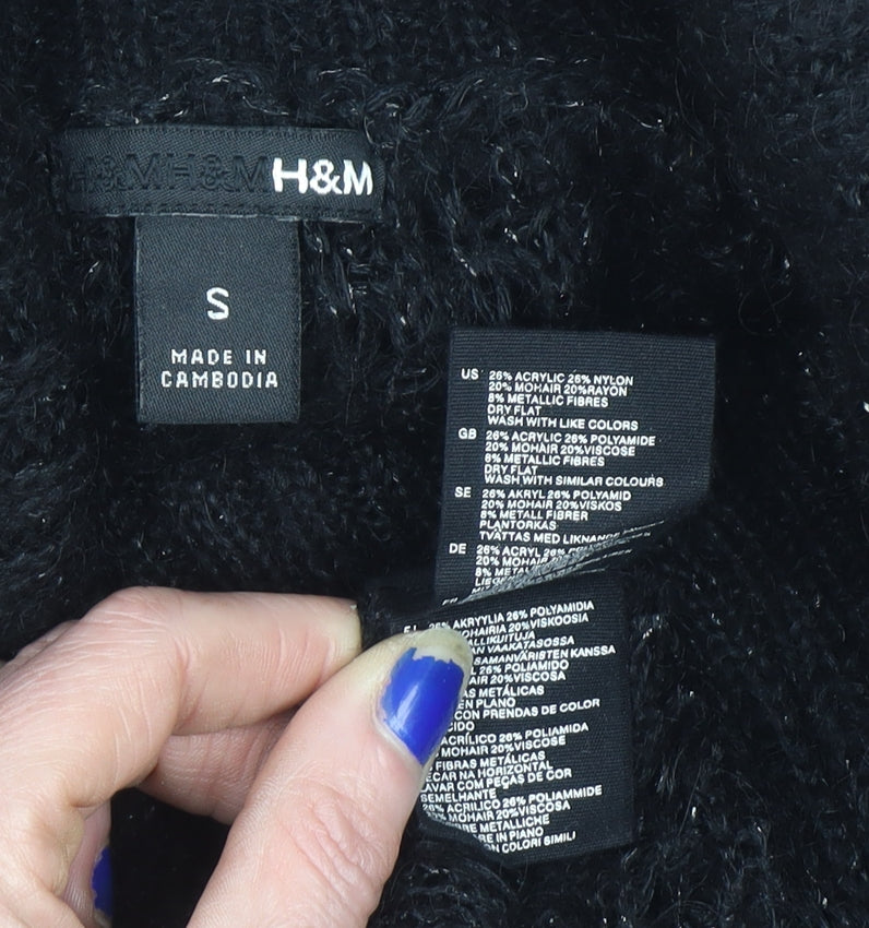 Womens UK Size S H&M Black Pullover Jumper