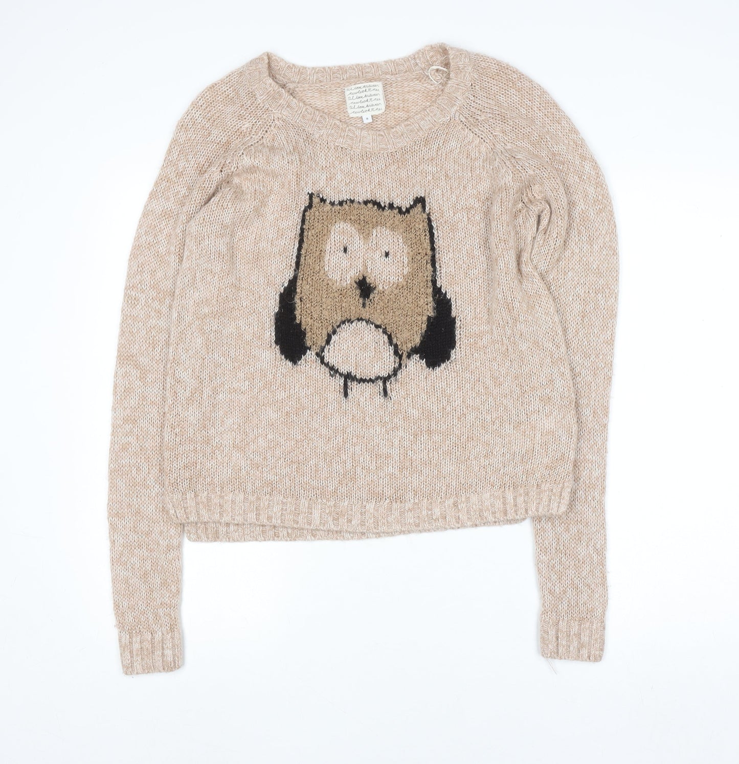 Womens UK Size 8 New Look Beige Pullover Jumper