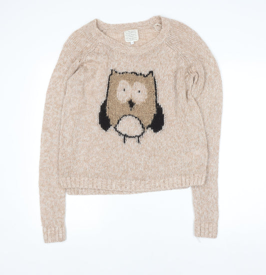 Womens UK Size 8 New Look Beige Pullover Jumper