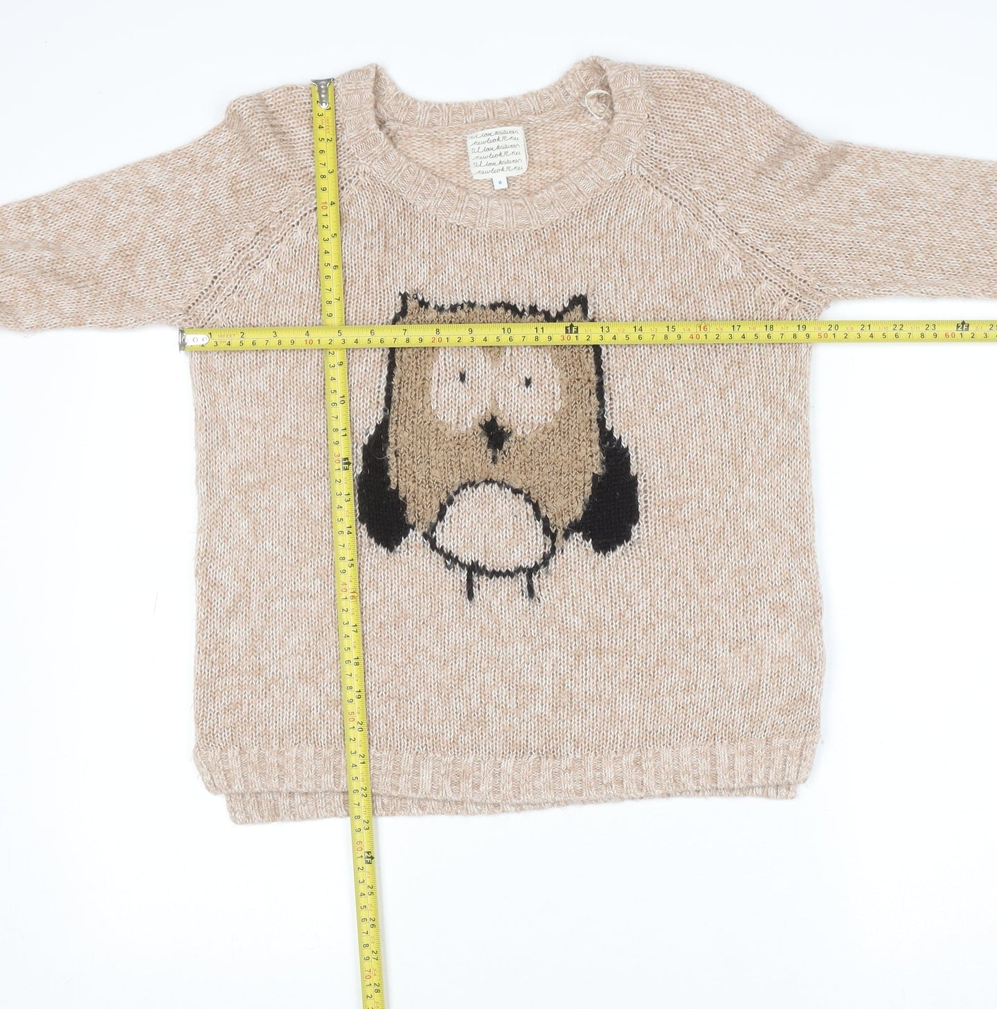 Womens UK Size 8 New Look Beige Pullover Jumper