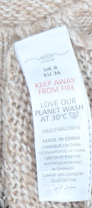 Womens UK Size 8 New Look Beige Pullover Jumper