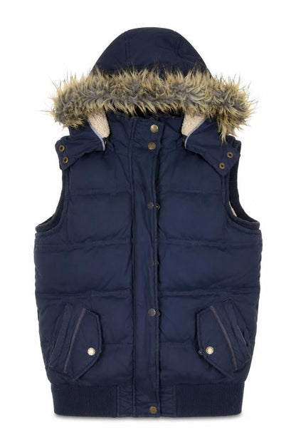 Womens UK Size 8 Fat Face Blue Puffer Jacket