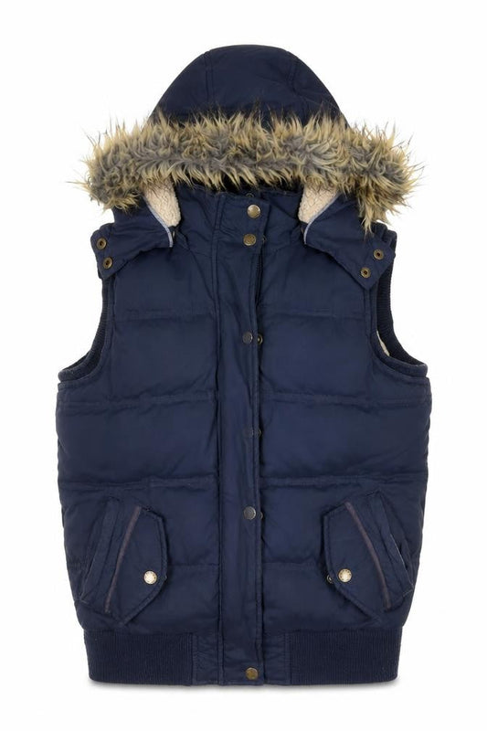 Womens UK Size 8 Fat Face Blue Puffer Jacket