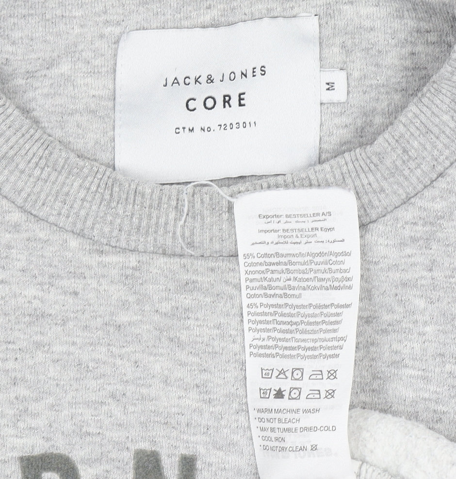 Mens UK Size M JACK & JONES Grey Pullover Sweatshirt