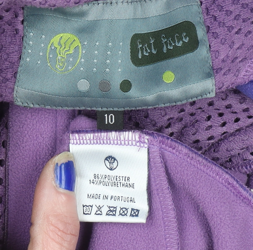 Womens UK Size 10 Fat Face Purple Full Zip Sweatshirt