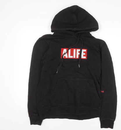 Mens UK Size M ALIFE Black Pullover Hoodie
