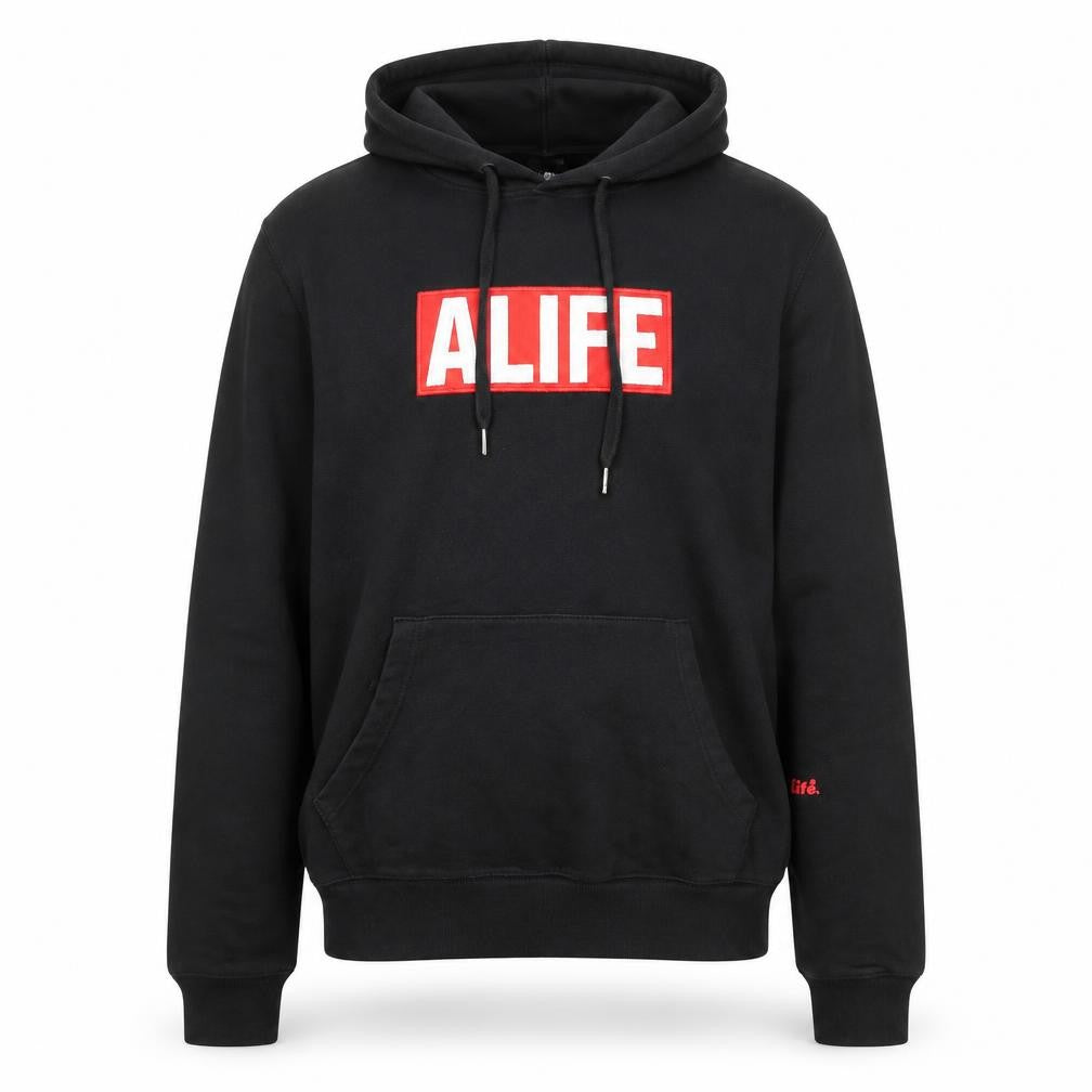 Mens UK Size M ALIFE Black Pullover Hoodie