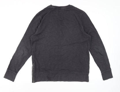 Mens UK Size M River Island Black Pullover Sweatshirt