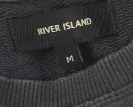 Mens UK Size M River Island Black Pullover Sweatshirt