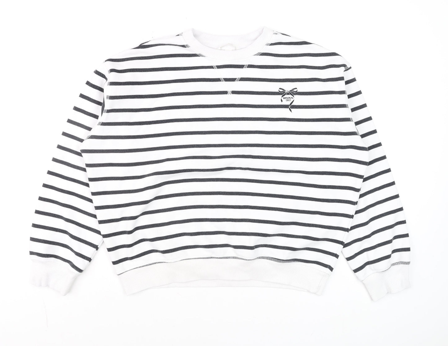 Womens UK Size S H&M White Pullover Sweatshirt