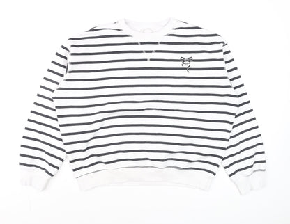 Womens UK Size S H&M White Pullover Sweatshirt