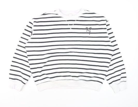 Womens UK Size S H&M White Pullover Sweatshirt