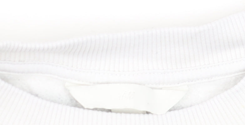 Womens UK Size S H&M White Pullover Sweatshirt