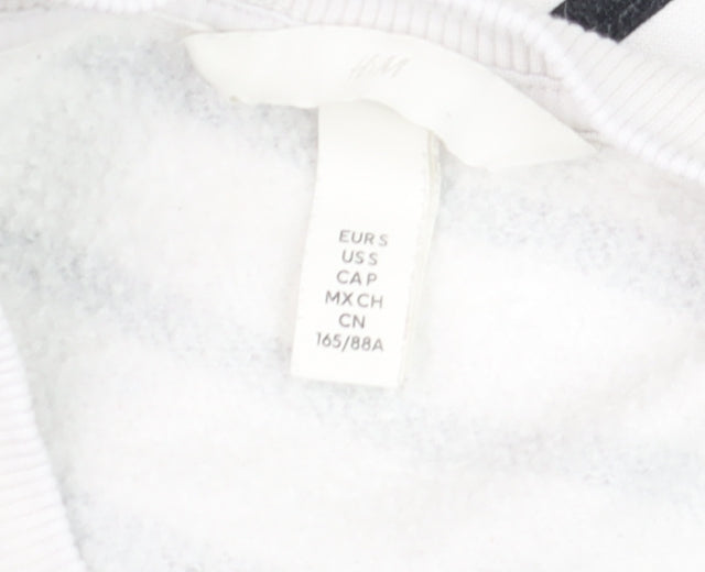 Womens UK Size S H&M White Pullover Sweatshirt