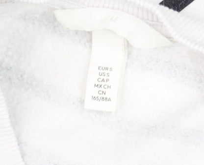 Womens UK Size S H&M White Pullover Sweatshirt