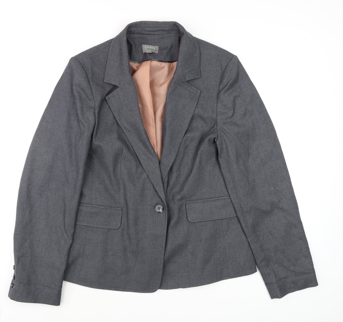 Womens UK Size 14 Oasis Regular Grey Blazer