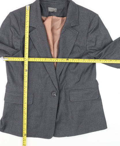 Womens UK Size 14 Oasis Regular Grey Blazer