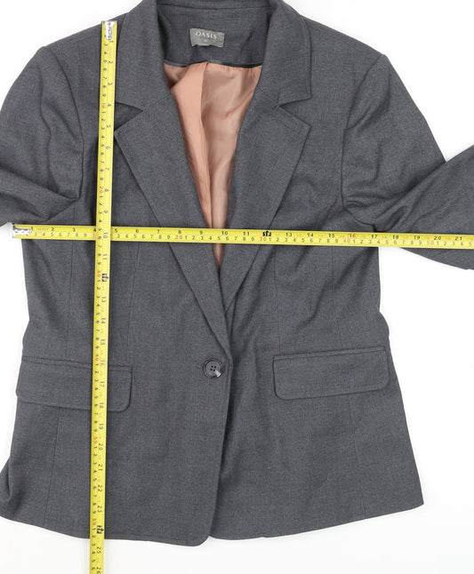 Womens UK Size 14 Oasis Regular Grey Blazer