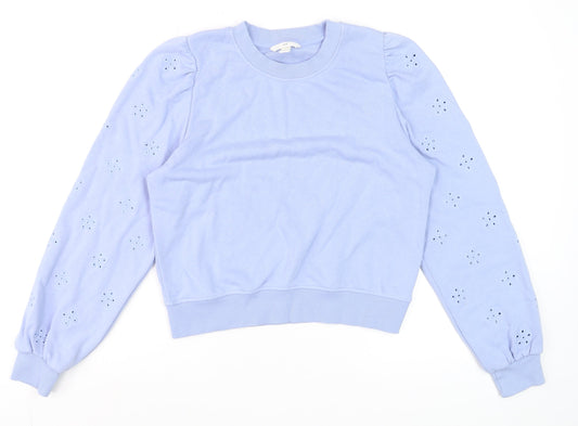 Womens UK Size 12 H&M Blue Cropped T-Shirt