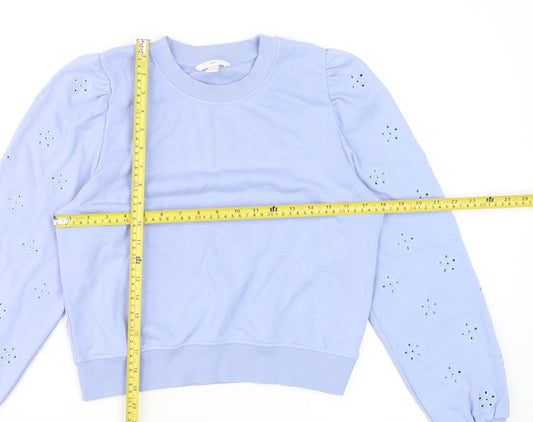 Womens UK Size 12 H&M Blue Cropped T-Shirt