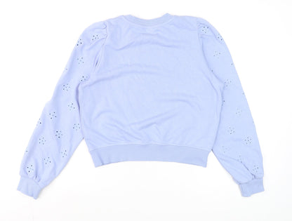 Womens UK Size 12 H&M Blue Cropped T-Shirt