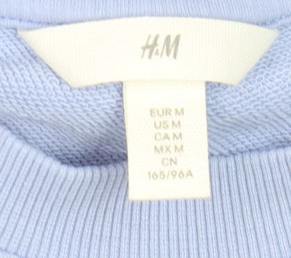 Womens UK Size 12 H&M Blue Cropped T-Shirt