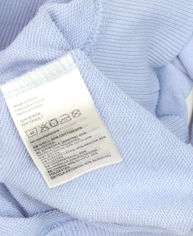 Womens UK Size 12 H&M Blue Cropped T-Shirt