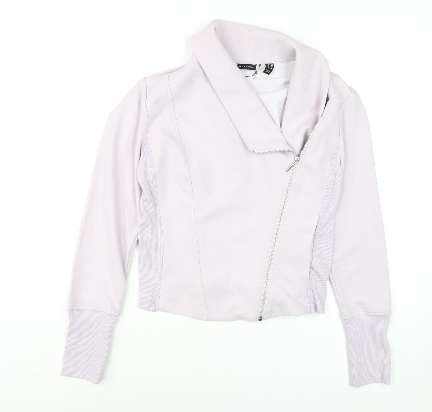 Womens UK Size 14 H by Halston Ivory Biker Coat