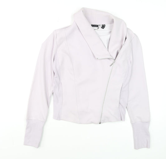 Womens UK Size 14 H by Halston Ivory Biker Coat