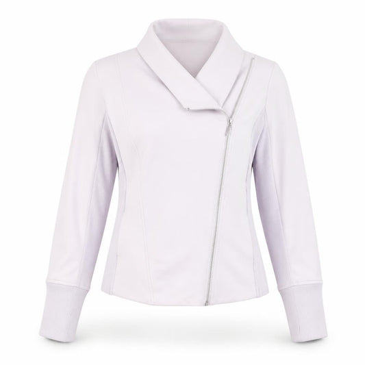 Womens UK Size 14 H by Halston Ivory Biker Coat