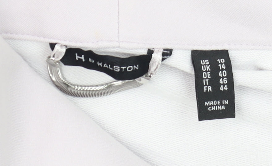 Womens UK Size 14 H by Halston Ivory Biker Coat