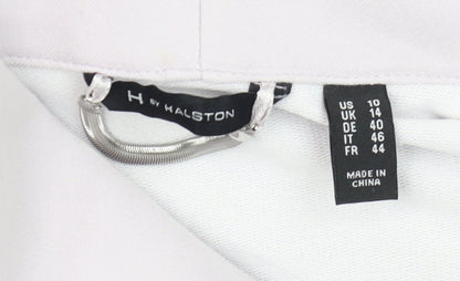 Womens UK Size 14 H by Halston Ivory Biker Coat
