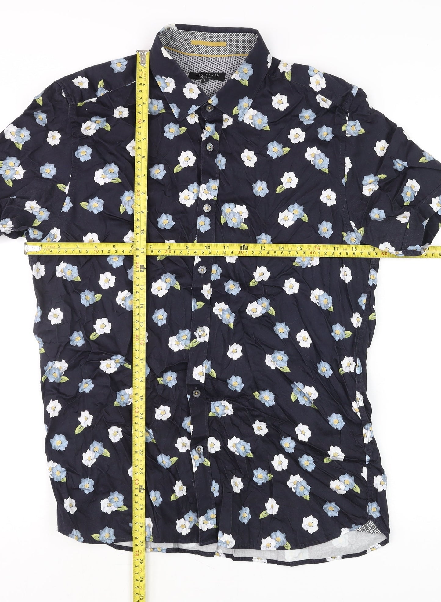 Womens UK Size 14 Ted Baker Blue Classic Button-Up