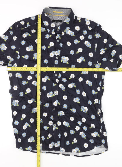Womens UK Size 14 Ted Baker Blue Classic Button-Up