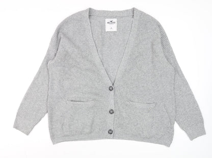 Mens UK Size M Hollister Grey Cardigan Jumper