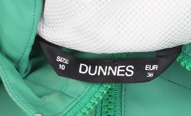 Womens UK Size 10 Dunnes Green Rain Coat