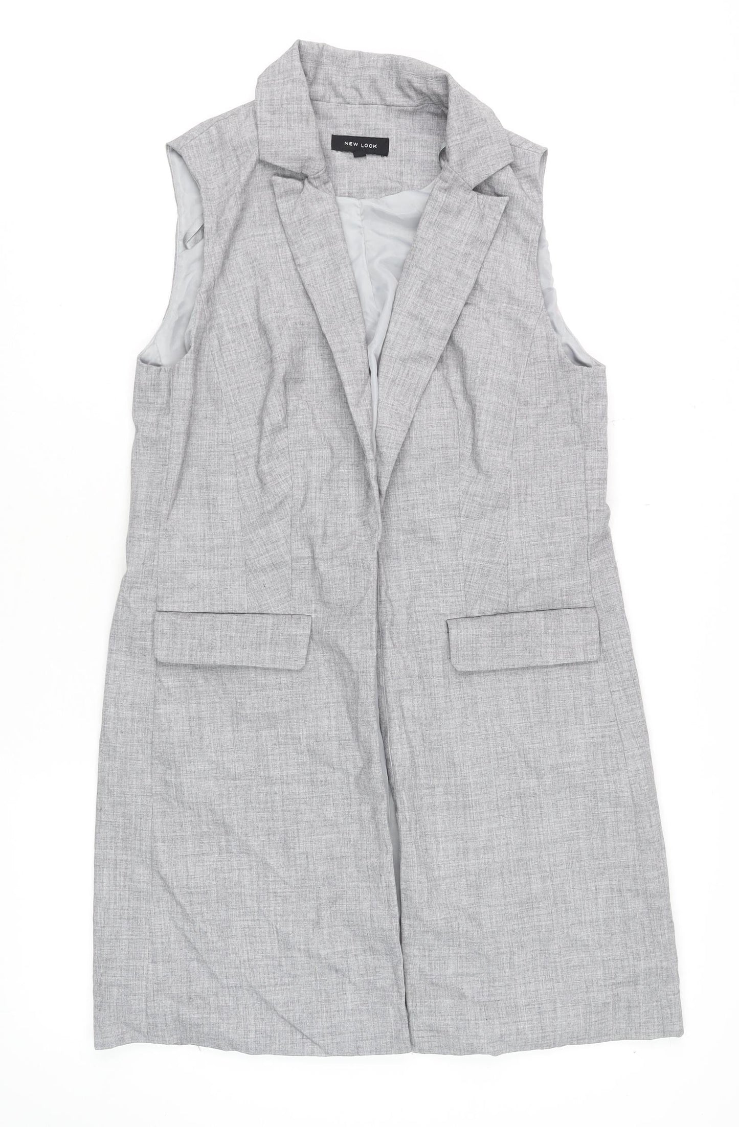 Womens UK Size 10 New Look Grey Tunic Blouse