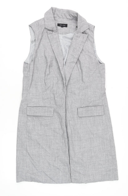 Womens UK Size 10 New Look Grey Tunic Blouse