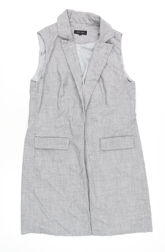 Womens UK Size 10 New Look Grey Tunic Blouse