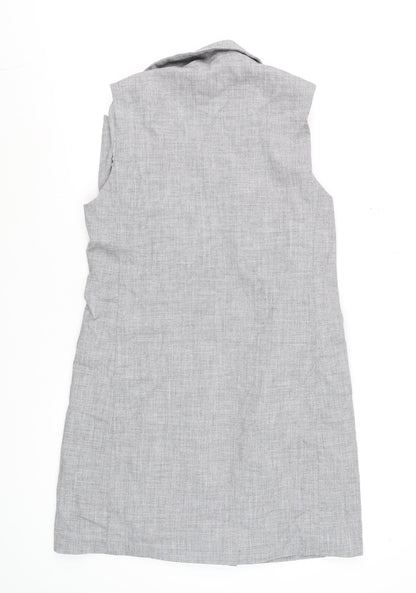 Womens UK Size 10 New Look Grey Tunic Blouse
