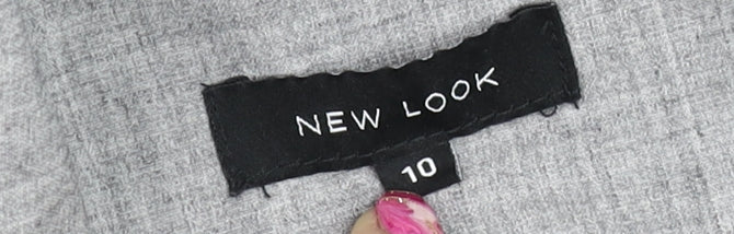 Womens UK Size 10 New Look Grey Tunic Blouse