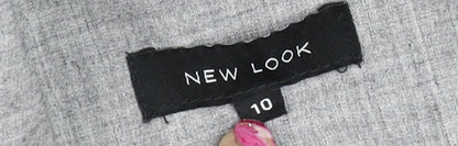 Womens UK Size 10 New Look Grey Tunic Blouse