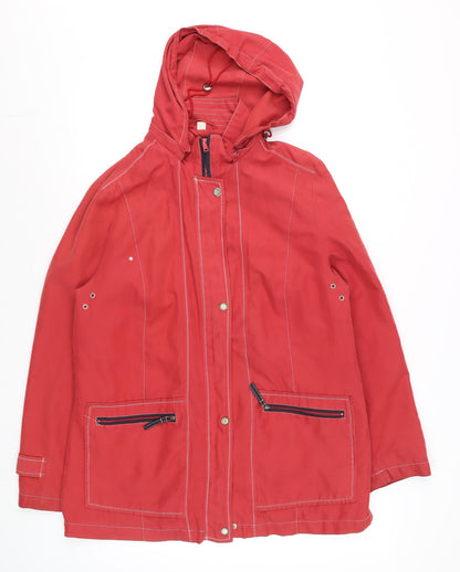 Womens UK Size 16 David Barry Red Rain Coat