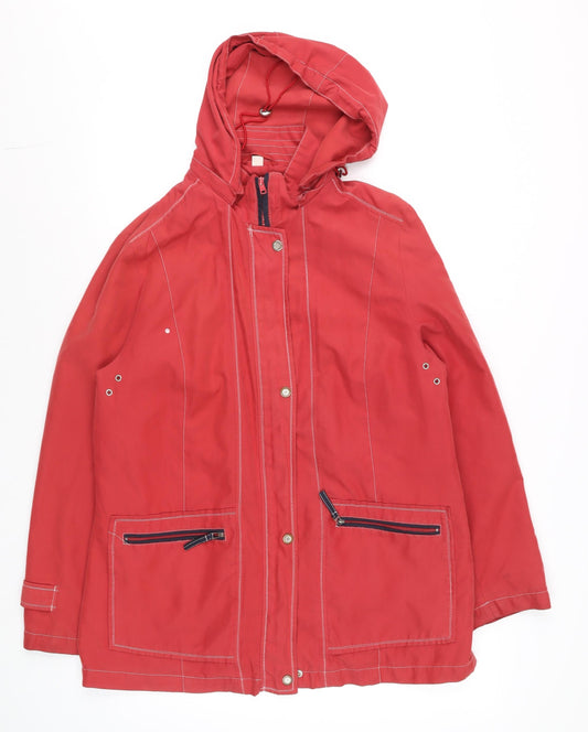 Womens UK Size 16 David Barry Red Rain Coat