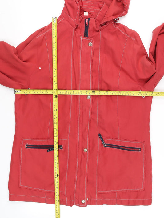 Womens UK Size 16 David Barry Red Rain Coat