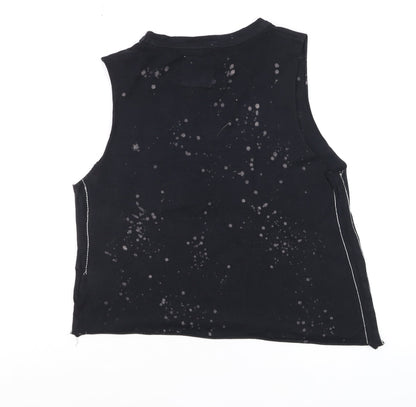 Womens UK Size XS Superdry Black Cropped Tank