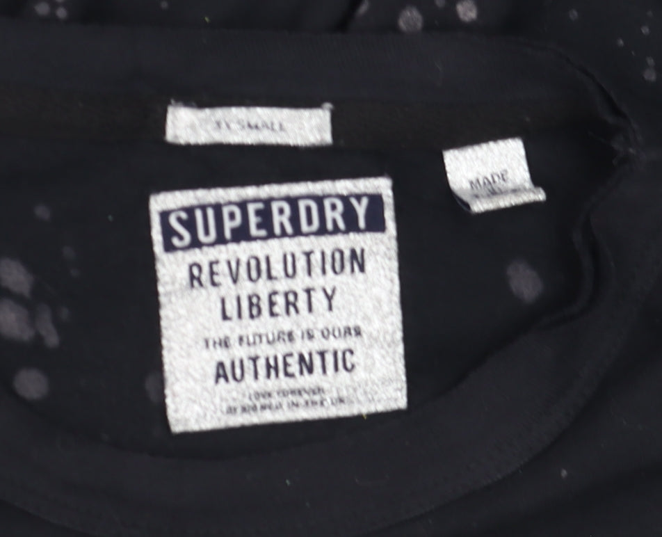 Womens UK Size XS Superdry Black Cropped Tank