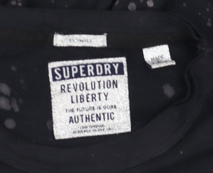 Womens UK Size XS Superdry Black Cropped Tank
