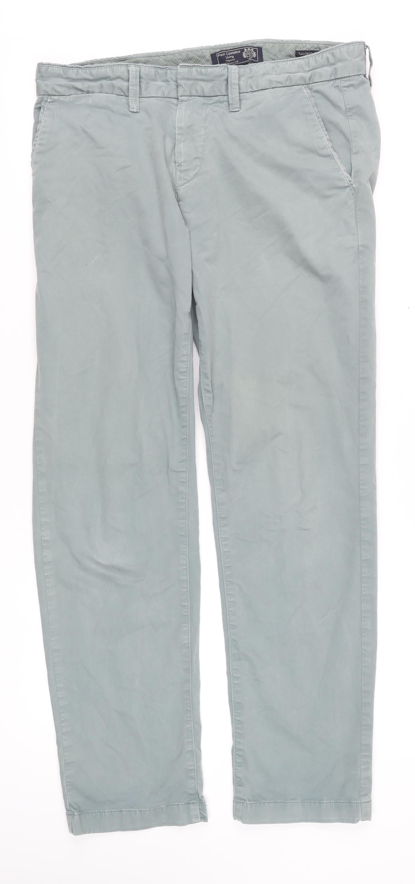 Mens UK Size M Paul Costelloe Living Slim Fit Chino Grey Trousers